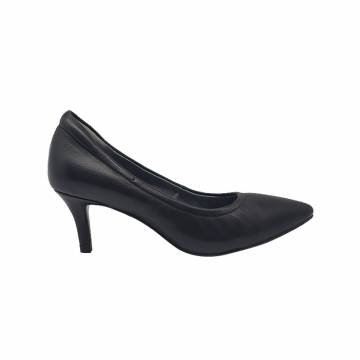 LY8001 Soft Leather Classic Mid Heel Pump Shoes